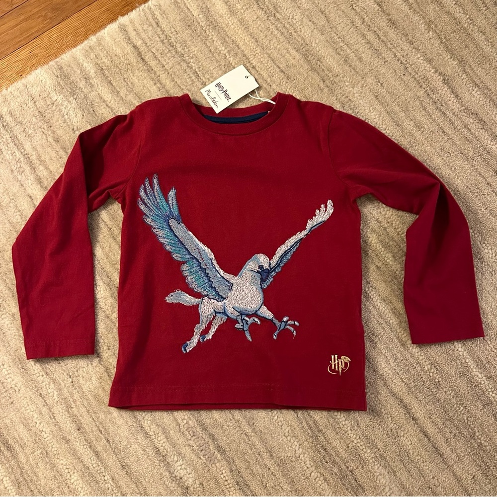 NWT mini boden red Buckbeak Superstitch shirt size 2-3 years